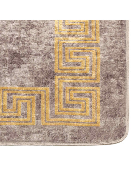 Runner Tappeto MARSA Grigio 100 x 350 cm Poliestere e PVC