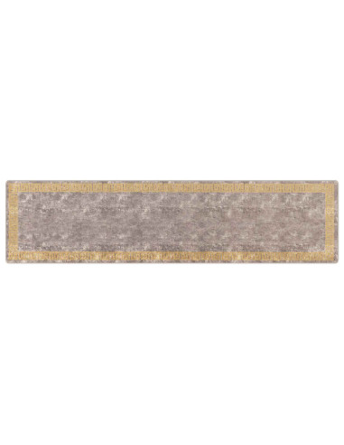 Runner Tappeto MARSA Grigio 100 x 400 cm Poliestere e PVC