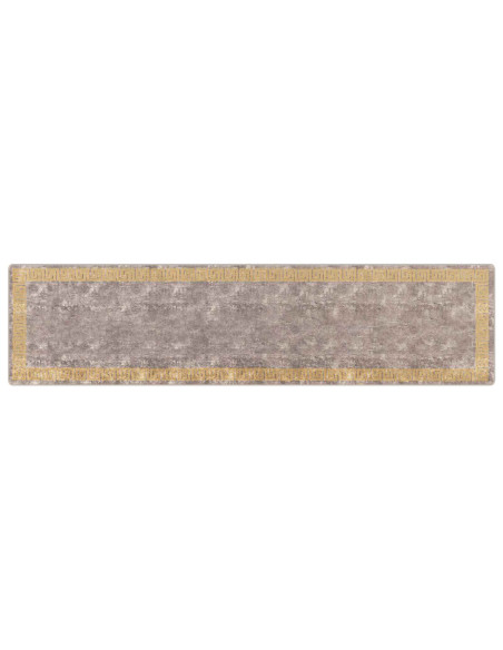 Runner Tappeto MARSA Grigio 100 x 400 cm Poliestere e PVC