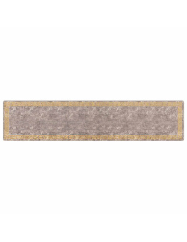 Runner Tappeto MARSA Grigio 100 x 450 cm Poliestere e PVC