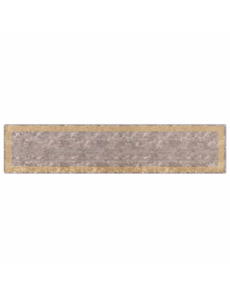 Runner Tappeto MARSA Grigio 100 x 450 cm Poliestere e PVC