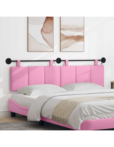 Testiera sospesa Con luce LED Rosa Tessuto