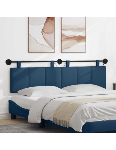 Testiera sospesa Con luce LED Blu Tessuto