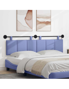 Testiera sospesa Con luce LED Blu jeans Tessuto