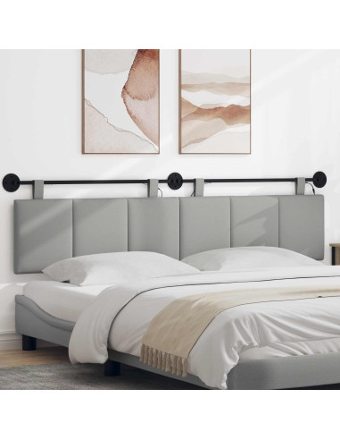 Testiera sospesa Con luce LED Grigio Nuvola Tessuto