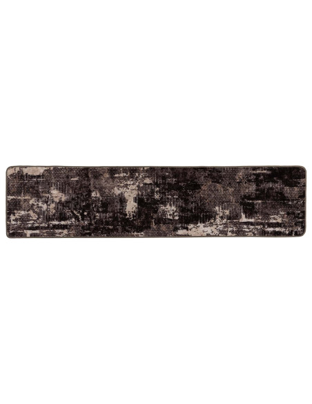 Runner Tappeto MARSA Nero 80 x 450 cm Poliestere e PVC