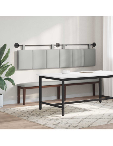 Testiera sospesa Con luce LED Grigio Nuvola Tessuto