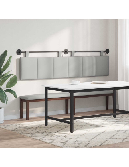 Testiera sospesa Con luce LED Grigio Nuvola Tessuto