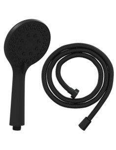 Set di doccia con soffione Nero 150 cm Acciaio Inox 2