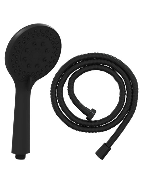 Set di doccia con soffione Nero 150 cm Acciaio Inox