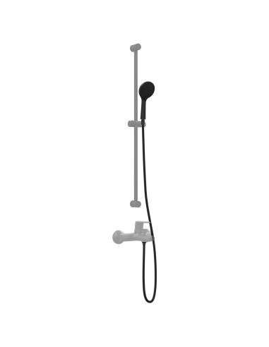 Set di doccia con soffione Nero 150 cm Acciaio Inox