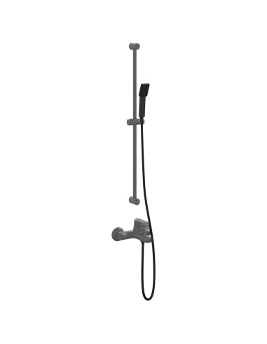 Set di doccia con soffione Nero 150 cm Acciaio Inox