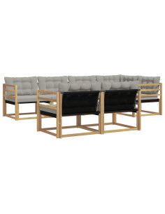 Set di divani da esterno 7 pcs Bianco e Grigio Chiaro 2
