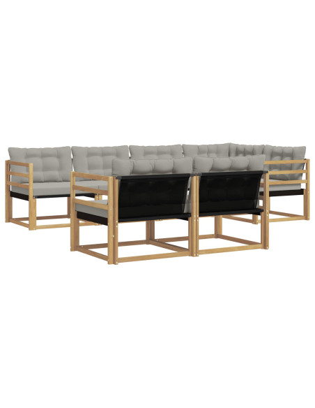 Set di divani da esterno 7 pcs Bianco e Grigio Chiaro
