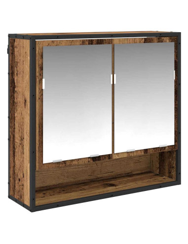 Set di mobili per il bagno con lo scaffale 2 pcs Legno vecchio