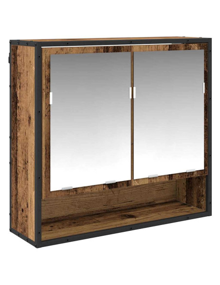 Set di mobili per il bagno con lo scaffale 2 pcs Legno vecchio