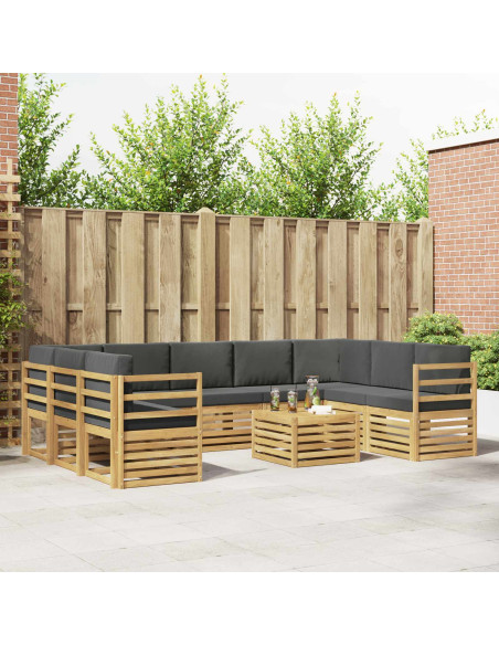 Set di divani da esterno 8 pcs Bianco e Antracite