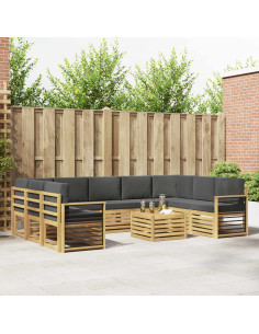 Set di divani da esterno 8 pcs Bianco e Antracite