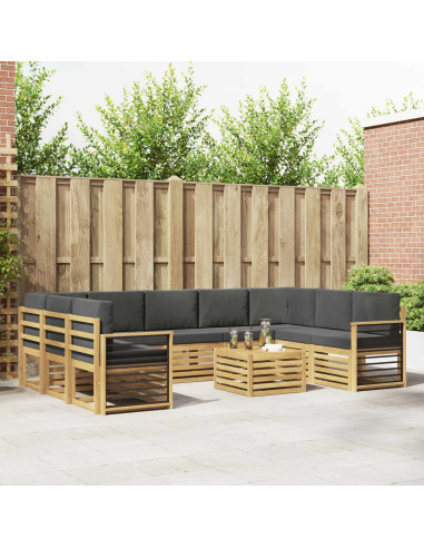 Set di divani da esterno 8 pcs Bianco e Antracite