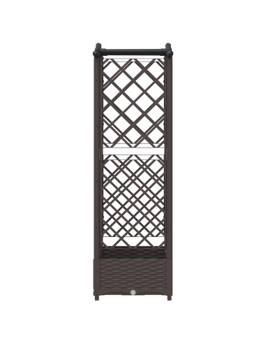 Letto Rialzato con Griglia e Tetto Marrone 124 x 40 x 126 cm PP