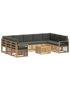 Set di divani da esterno 8 pcs Bianco e Antracite 2