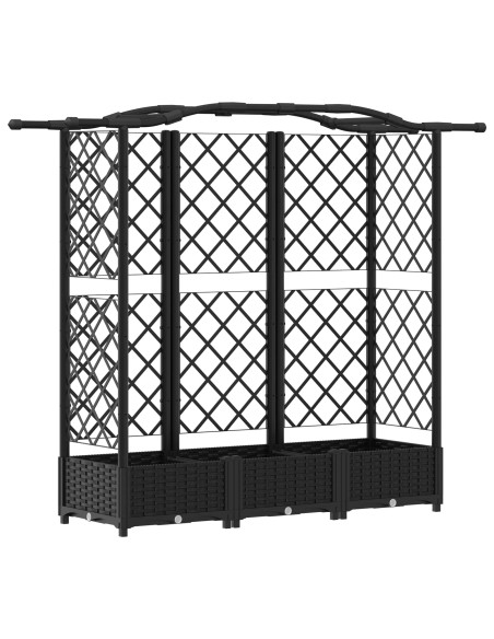 Letto Rialzato con Griglia e Tetto Nero 163 x 40 x 126 cm PP