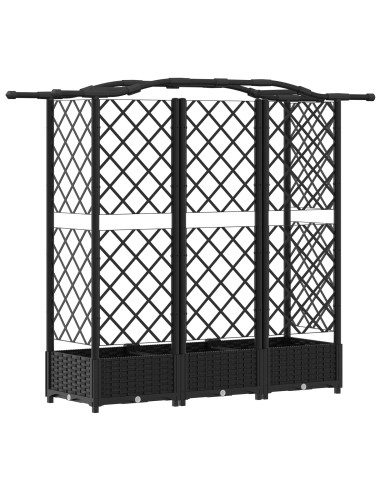 Letto Rialzato con Griglia e Tetto Nero 163 x 40 x 126 cm PP