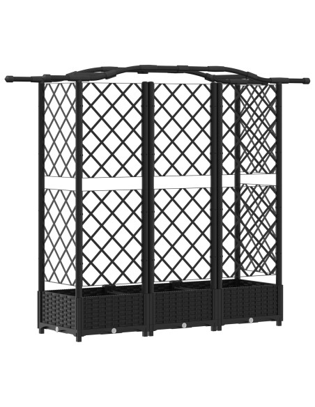 Letto Rialzato con Griglia e Tetto Nero 163 x 40 x 126 cm PP