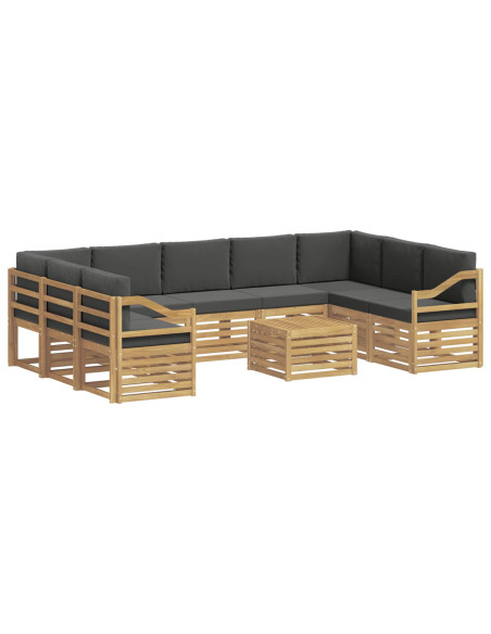 Set di divani da esterno 8 pcs Bianco e Antracite