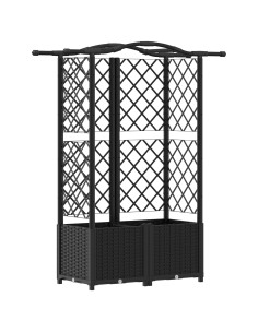 Letto Rialzato con Griglia e Tetto Nero 122 x 40 x 141 cm PP 2