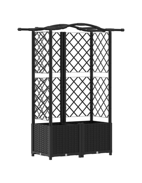 Letto Rialzato con Griglia e Tetto Nero 122 x 40 x 141 cm PP