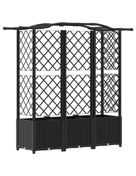 Letto Rialzato con Griglia e Tetto Nero 163 x 40 x 141 cm PP