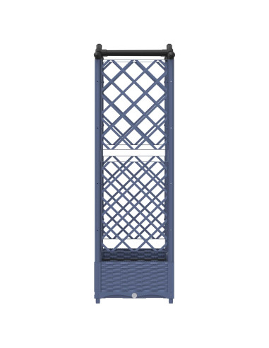 Letto Rialzato con Griglia e Tetto Grigio 124 x 40 x 126 cm PP