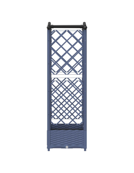 Letto Rialzato con Griglia e Tetto Grigio 124 x 40 x 126 cm PP