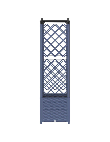 Letto Rialzato con Griglia e Tetto Grigio 122 x 40 x 141 cm PP