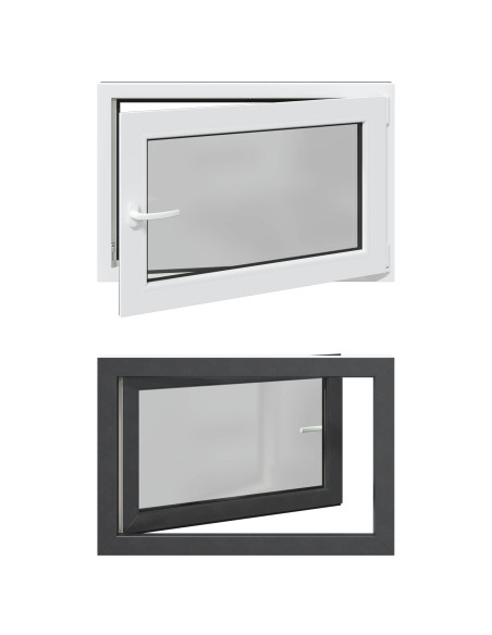 Finestra per Soffitta RISOR Antracite 90 x 60 cm PVC e Vetro