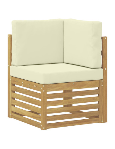 Set di divani da esterno 7 pcs Bianco e Crema Poliestere