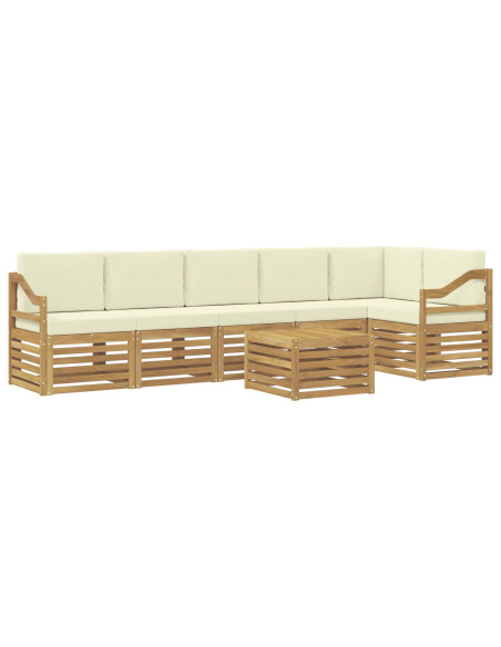 Set divano sezionale con cuscino 7 pcs Bianco e Crema
