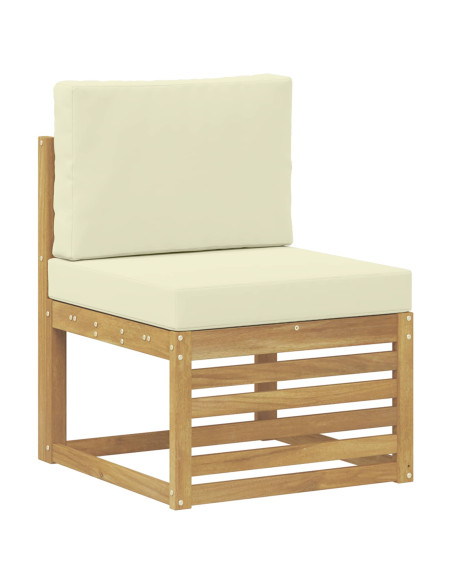 Set divano sezionale con cuscino 7 pcs Bianco e Crema