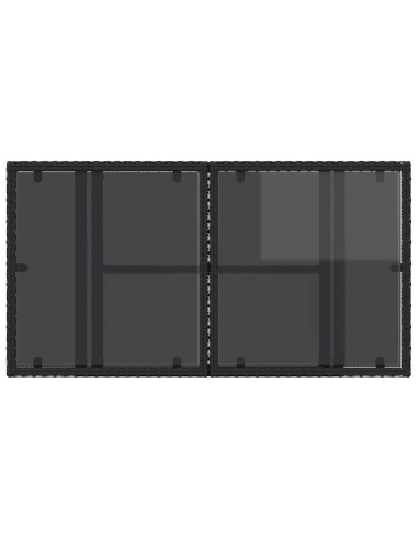 Set da pranzo per esterni con cuscino 5 pcs Nero polyrattan