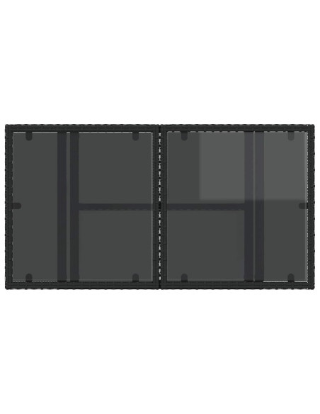 Set da pranzo per esterni con cuscino 5 pcs Nero polyrattan
