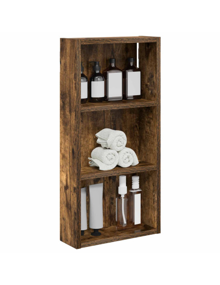 Armadio da bagno a muro Quercia Affumicata 30 x 10 x 60,5 cm