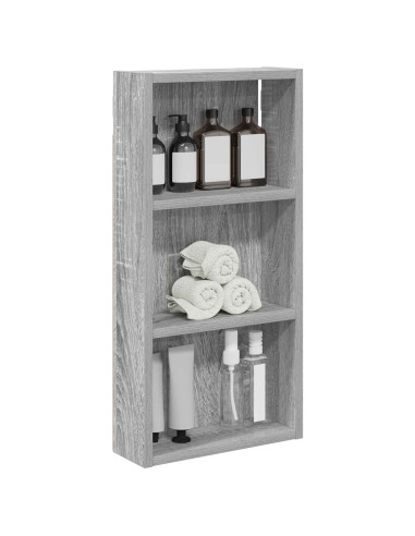 Armadio da bagno a muro Sonoma grigia 30 x 10 x 60,5 cm