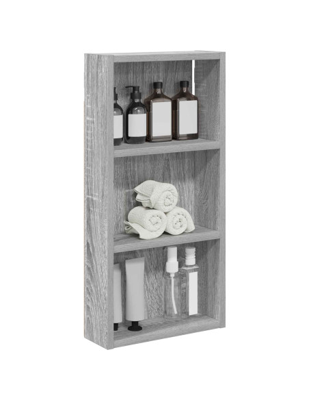 Armadio da bagno a muro Sonoma grigia 30 x 10 x 60,5 cm