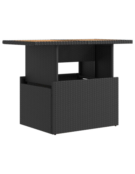 Set da pranzo per esterni con cuscino con cuscino 3 pcs Nero