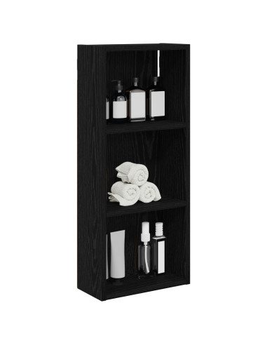 Armadio da bagno a muro Rovere Nero 30 x 14 x 70 cm