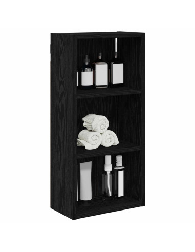 Armadio da bagno a muro Rovere Nero 30 x 16 x 62,5 cm