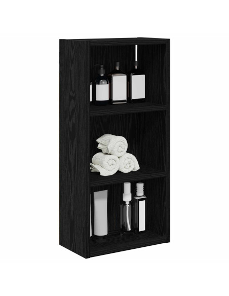 Armadio da bagno a muro Rovere Nero 30 x 16 x 62,5 cm