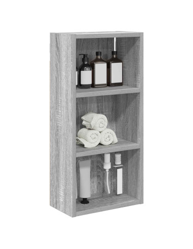 Armadio da bagno a muro Sonoma grigia 30 x 16 x 62,5 cm
