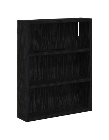 Armadio da bagno a muro Rovere Nero 40 x 10 x 50 cm